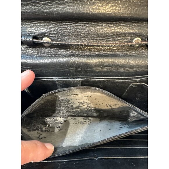 Brighton Crossbody Organizer Purse/Wallet Leather Brown And Black Alligator - Picture 11 of 16